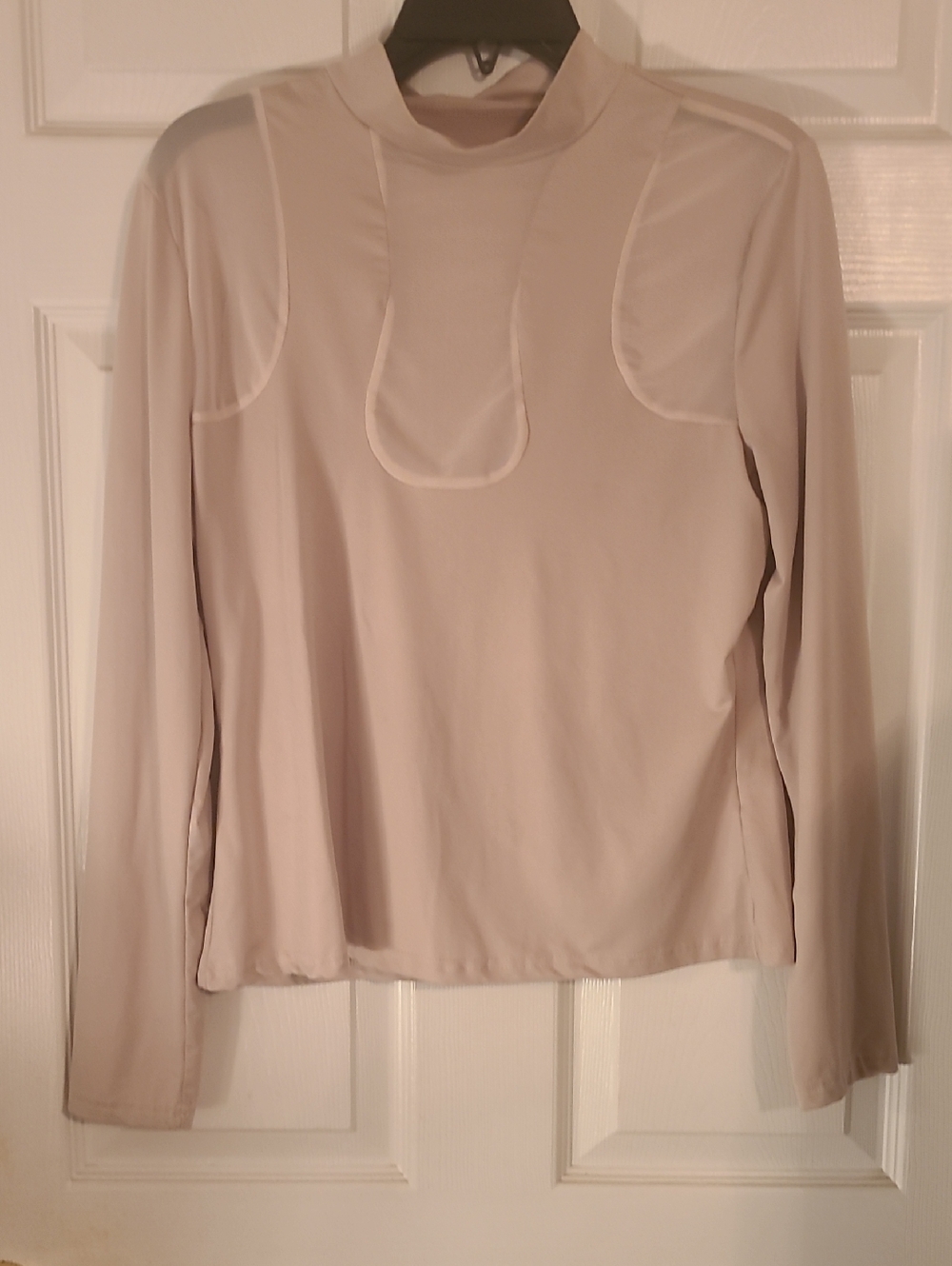 Light Beige Long Sleeve Mock Neck Top